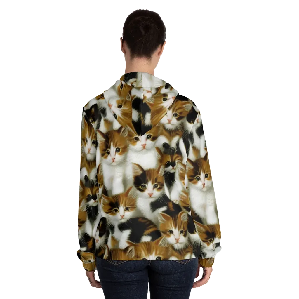 Cuddle Chaos on Women's Full-Zip Hoodie — Back On Person