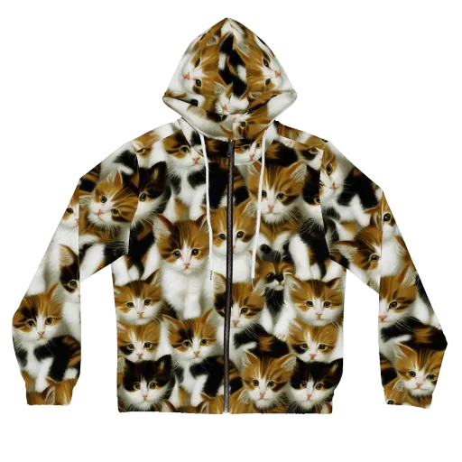Cuddle Chaos on a Women's Full-Zip Hoodie