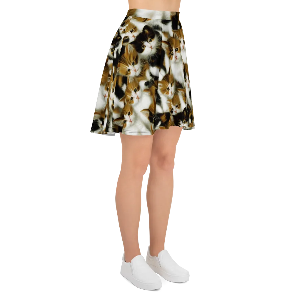 Cuddle Chaos on Skater Skirt — Right