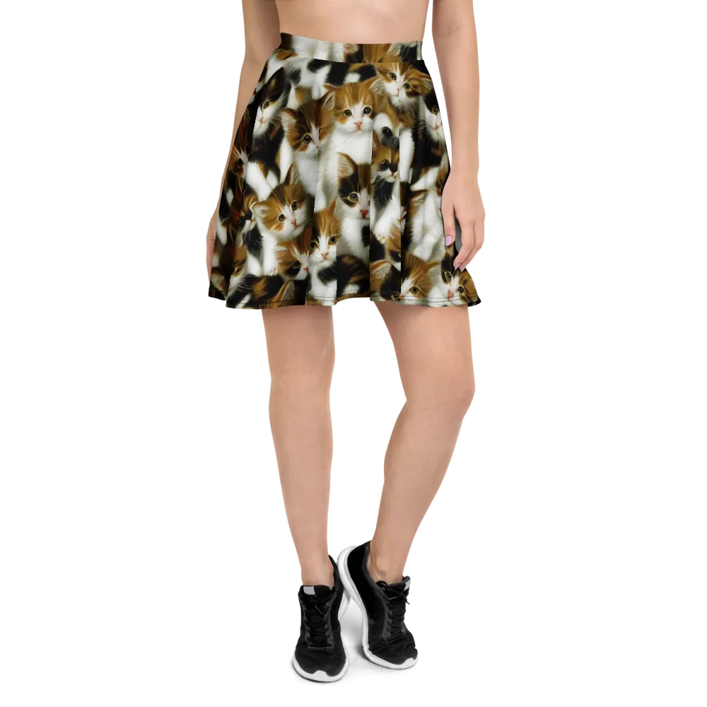 Cuddle Chaos on Skater Skirt — Front