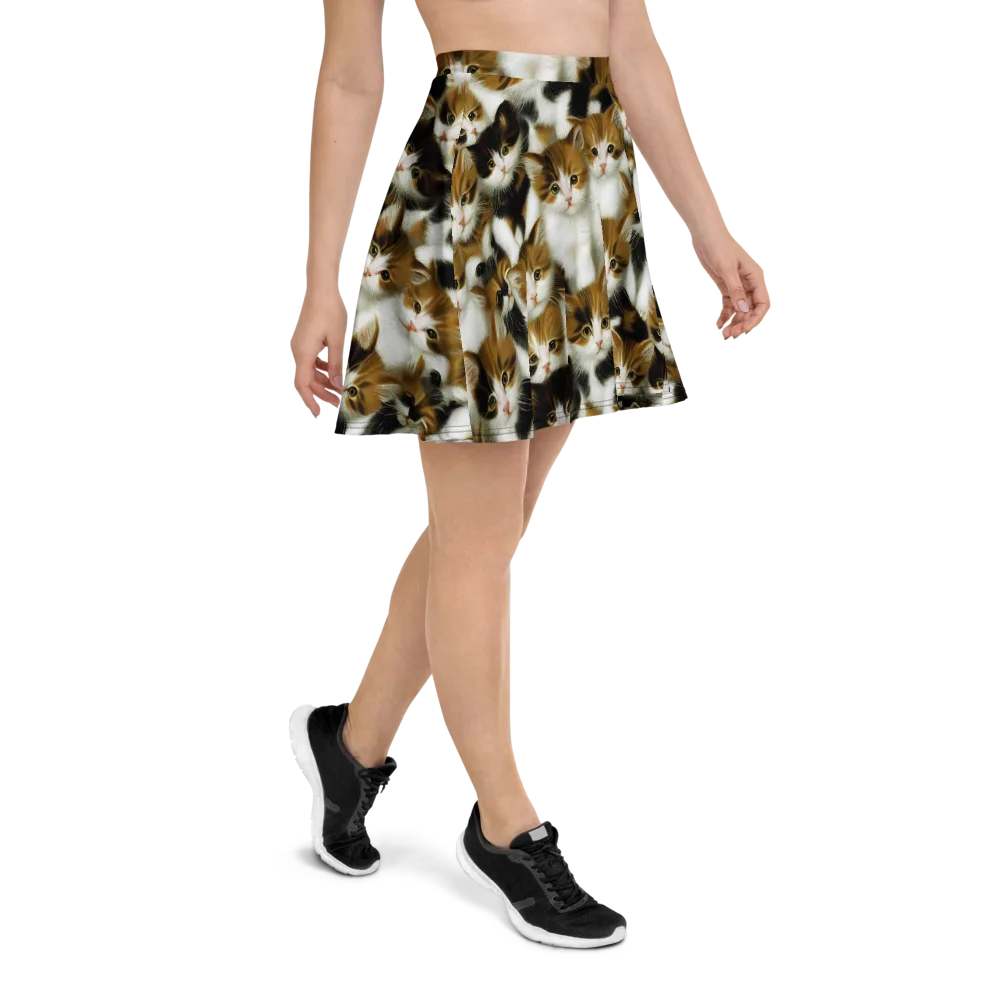 Cuddle Chaos on Skater Skirt — Right