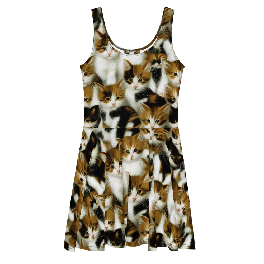 Cuddle Chaos on Skater Dress — Front