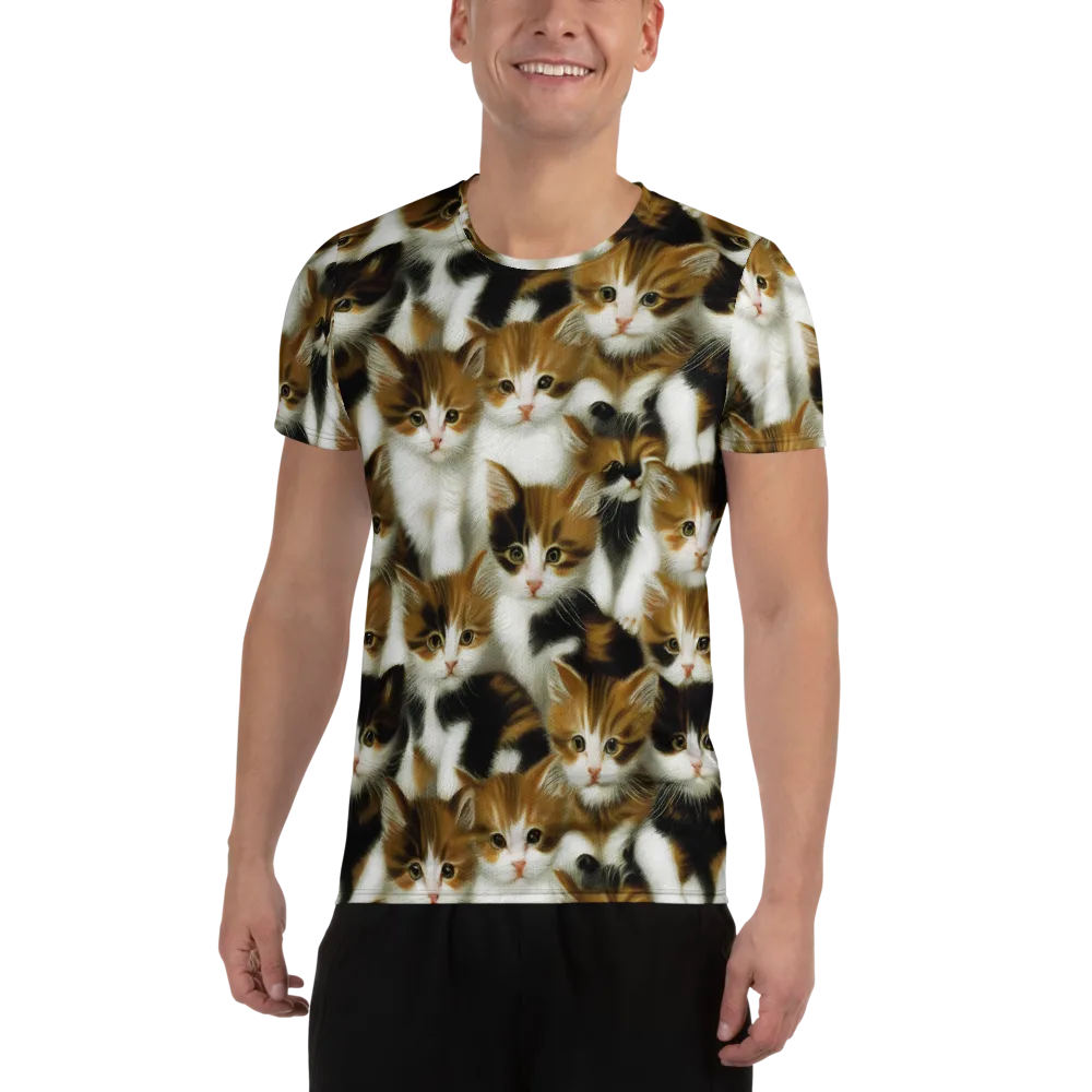 Cuddle Chaos on Men's Athletic T-Shirt — Front