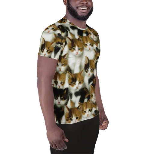 Cuddle Chaos on a Men's Athletic T-Shirt