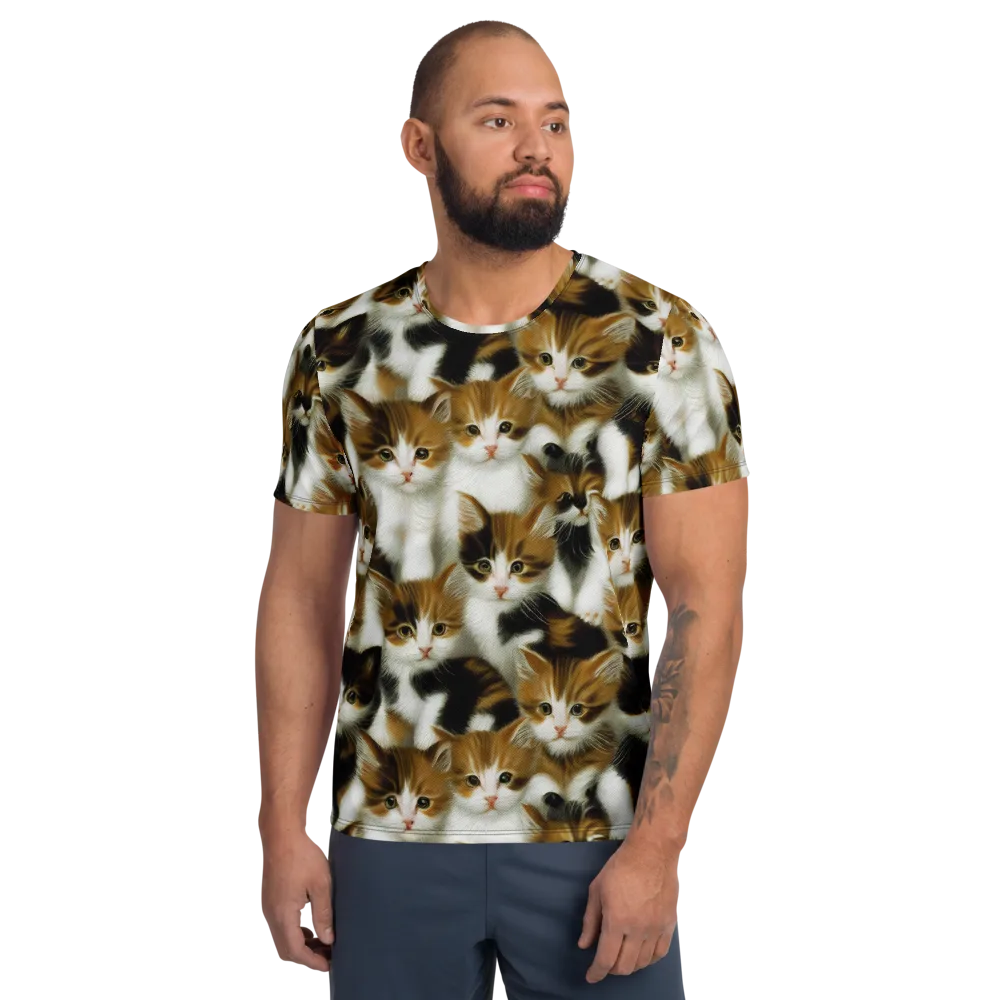 Cuddle Chaos on Men's Athletic T-Shirt — Front