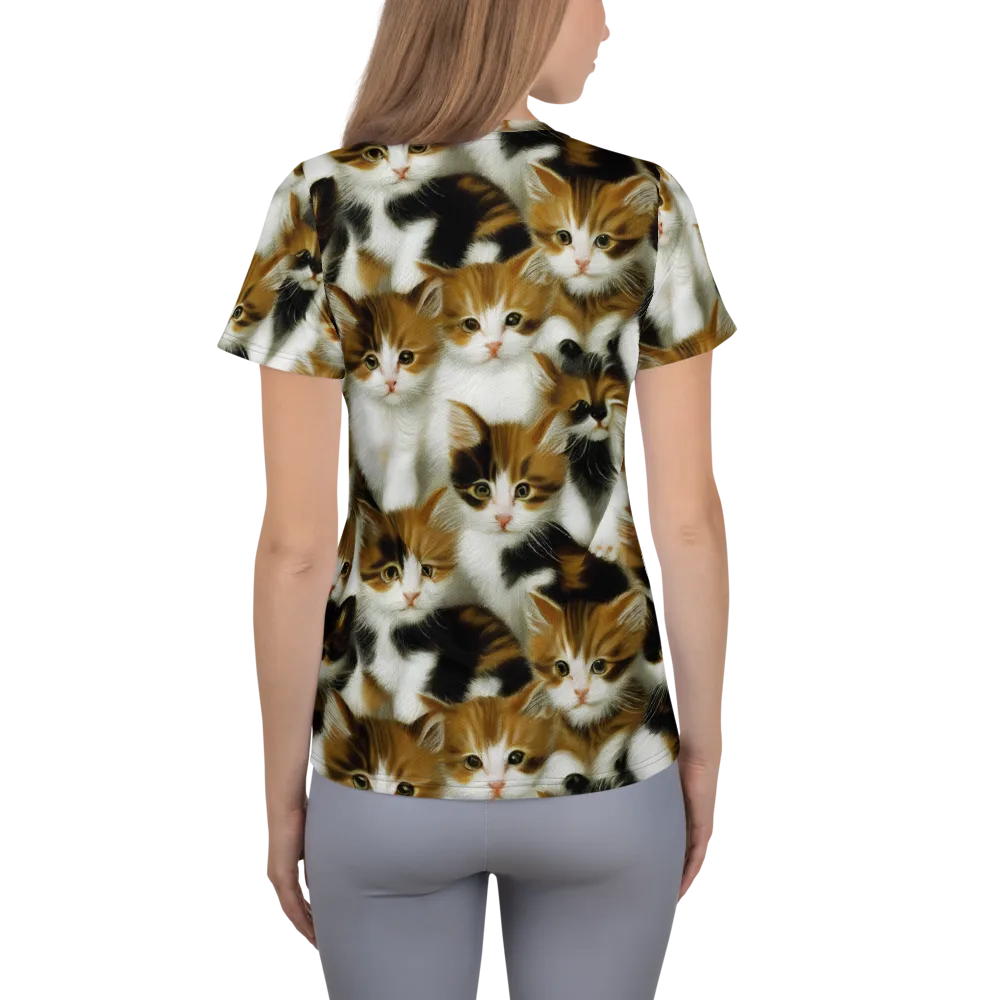 Cuddle Chaos on Women's Athletic T-Shirt — Back