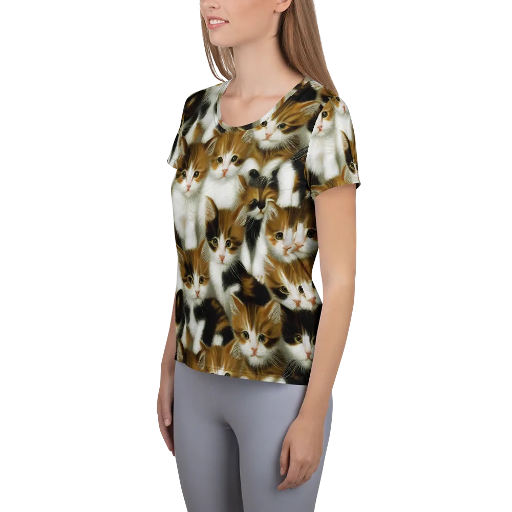 Cuddle Chaos on Women's Athletic T-Shirt — Left