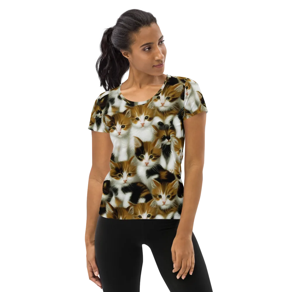 Cuddle Chaos on Women's Athletic T-Shirt — Front