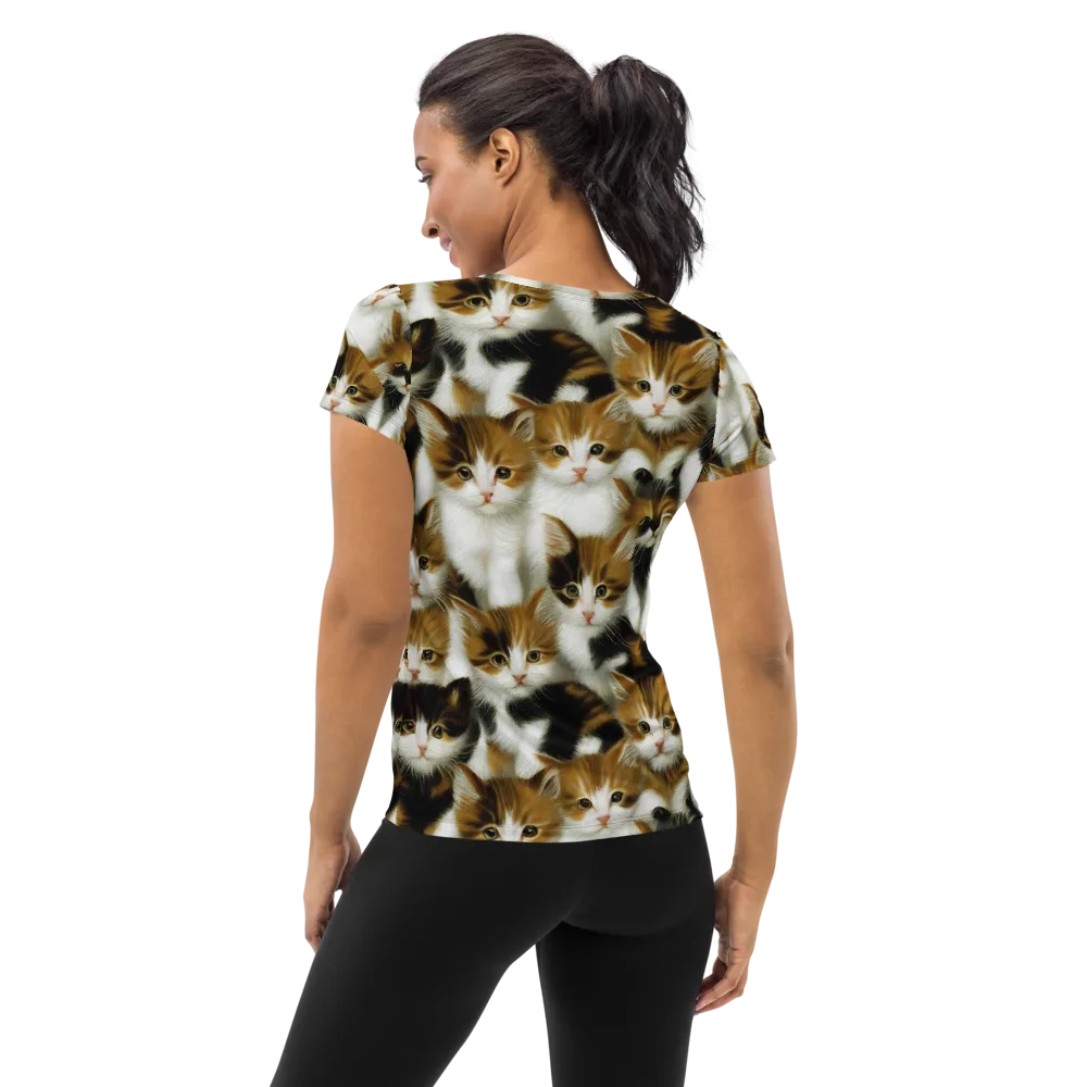 Cuddle Chaos on Women's Athletic T-Shirt — Back