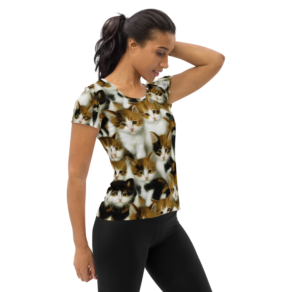 Cuddle Chaos on Women's Athletic T-Shirt — Right