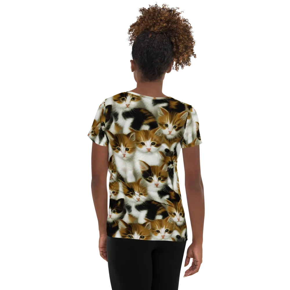 Cuddle Chaos on Women's Athletic T-Shirt — Back