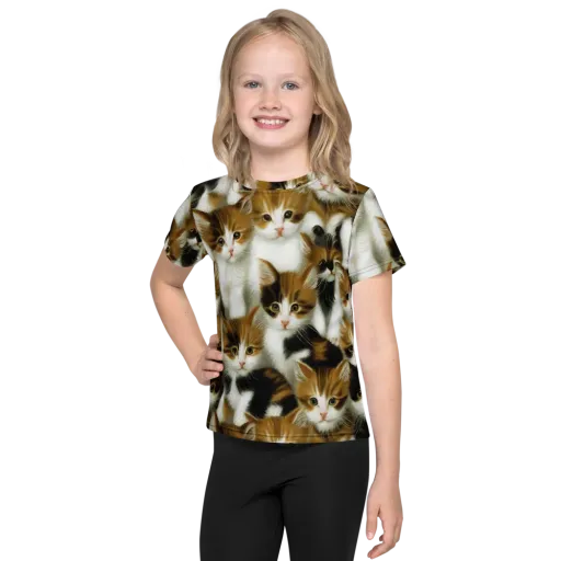 Cuddle Chaos on a Kids Crew Neck T-Shirt
