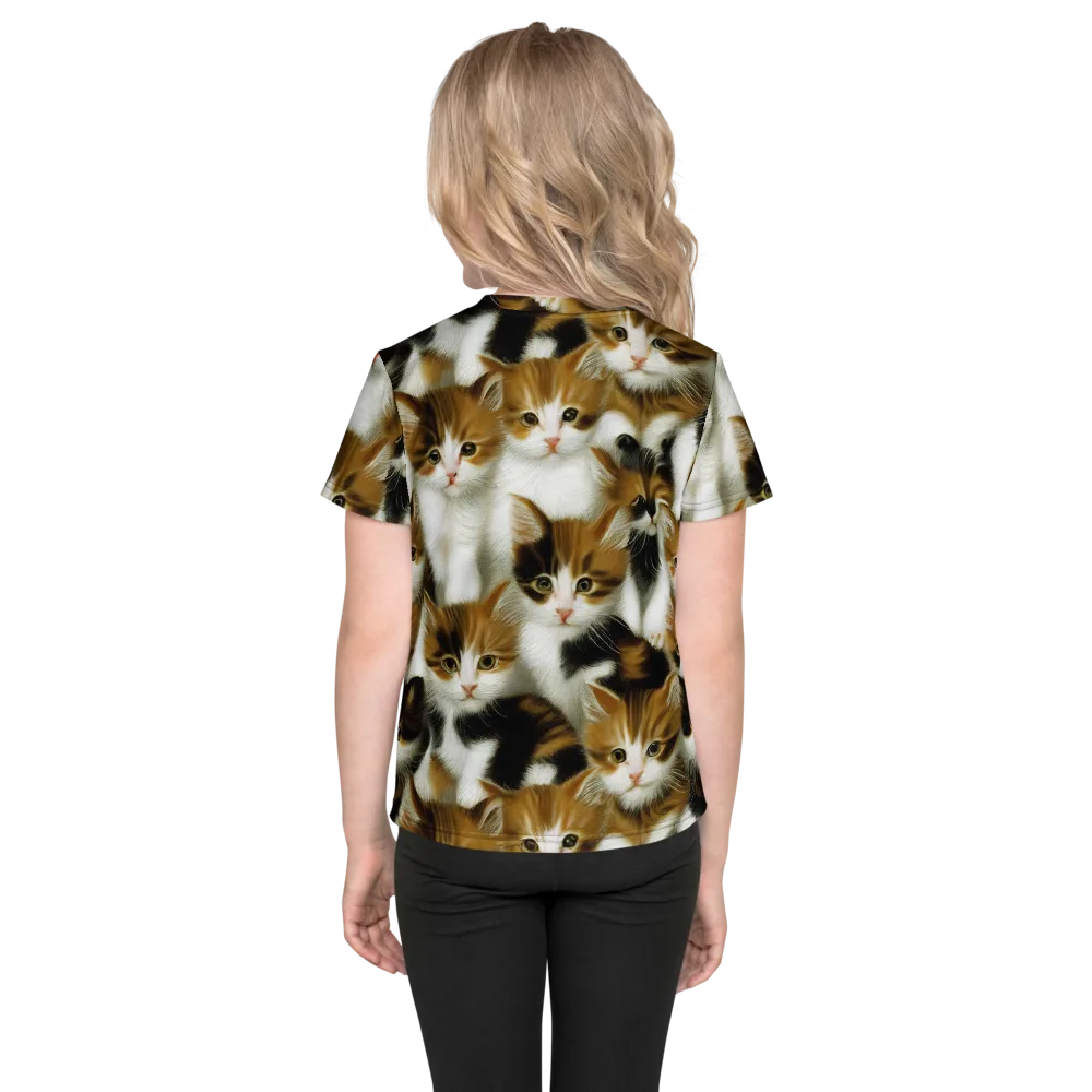 Cuddle Chaos on Kids Crew Neck T-Shirt — Back