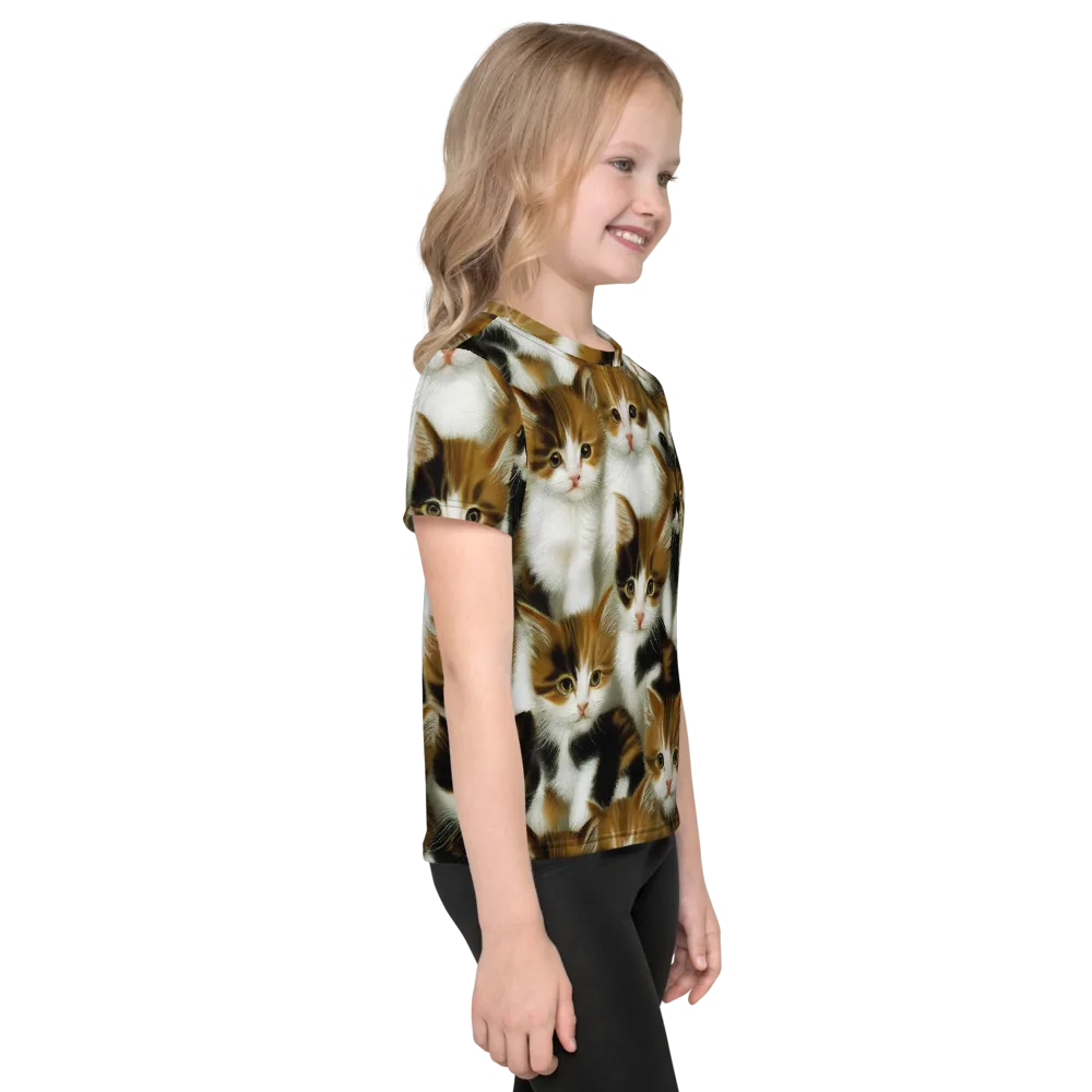 Cuddle Chaos on Kids Crew Neck T-Shirt — Right