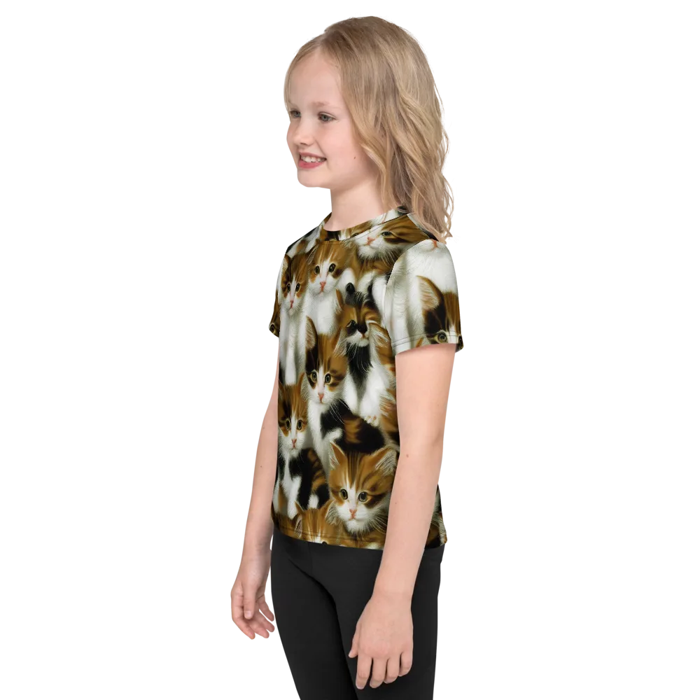 Cuddle Chaos on Kids Crew Neck T-Shirt — Left