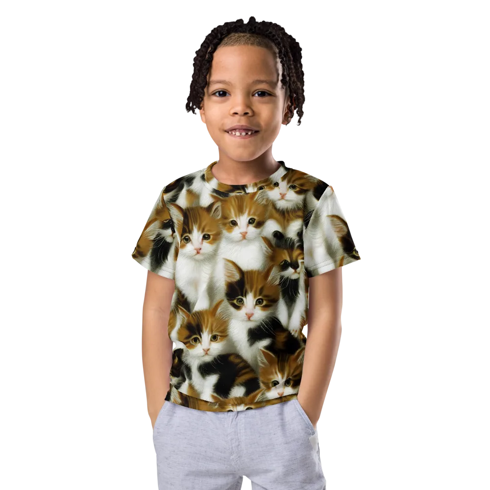 Cuddle Chaos on Kids Crew Neck T-Shirt — Front