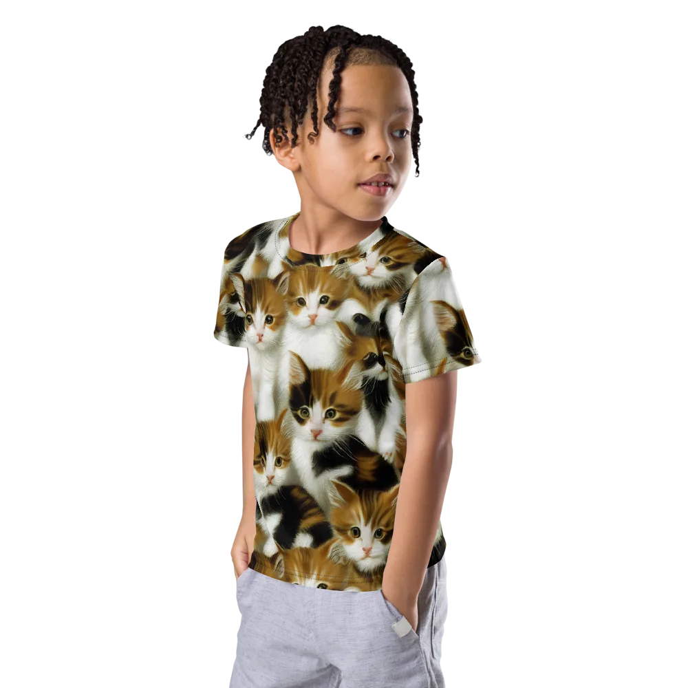 Cuddle Chaos on Kids Crew Neck T-Shirt — Left Front
