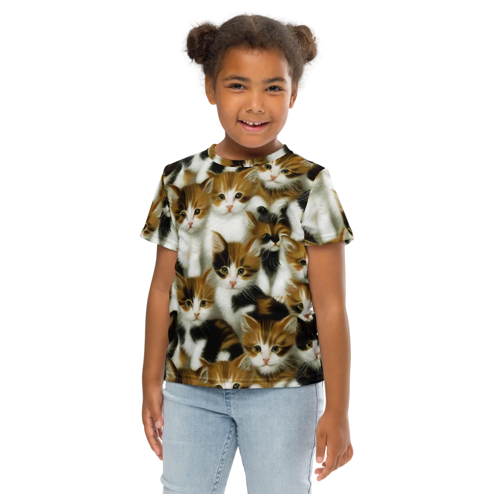 Cuddle Chaos on Kids Crew Neck T-Shirt — Front