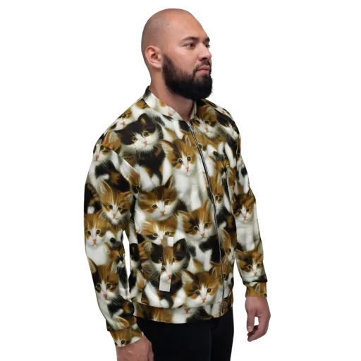 Cuddle Chaos on a Bomber Jacket