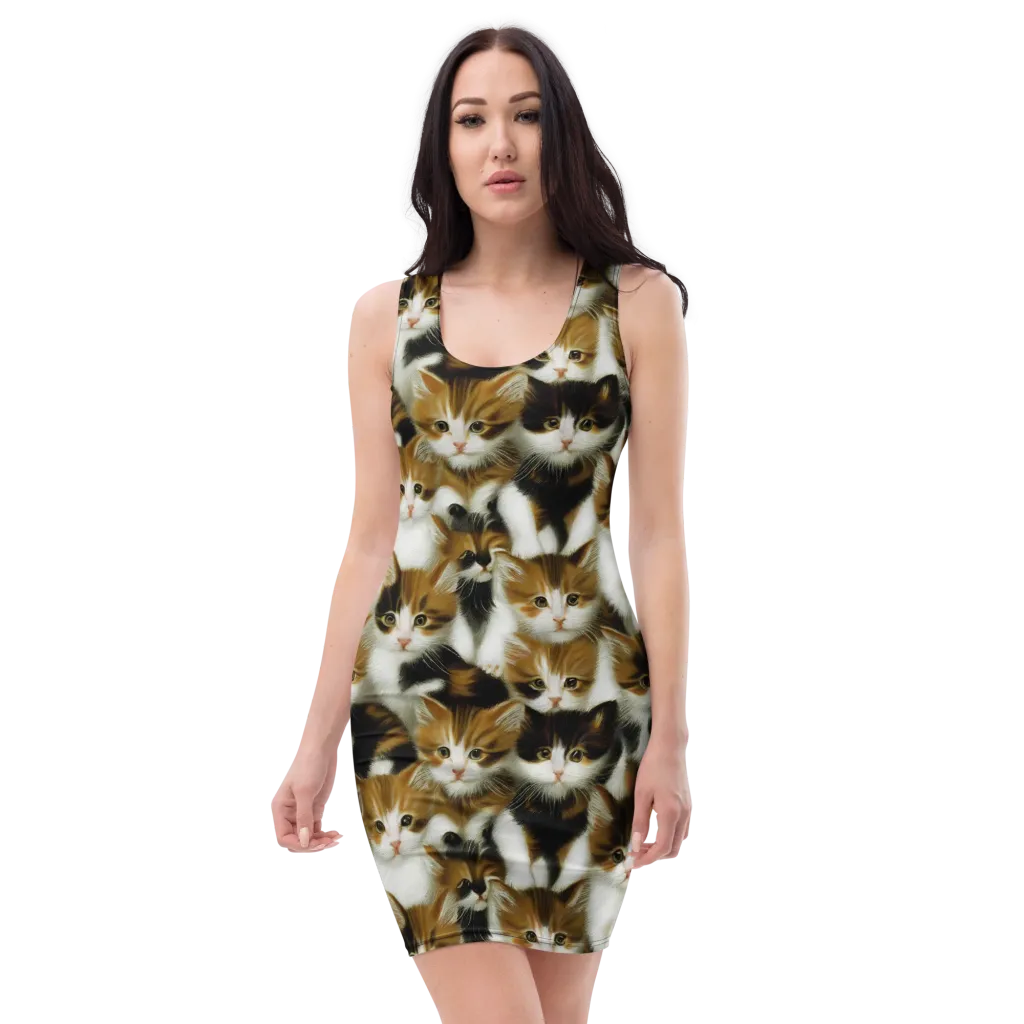 Cuddle Chaos on Bodycon Dress — Front