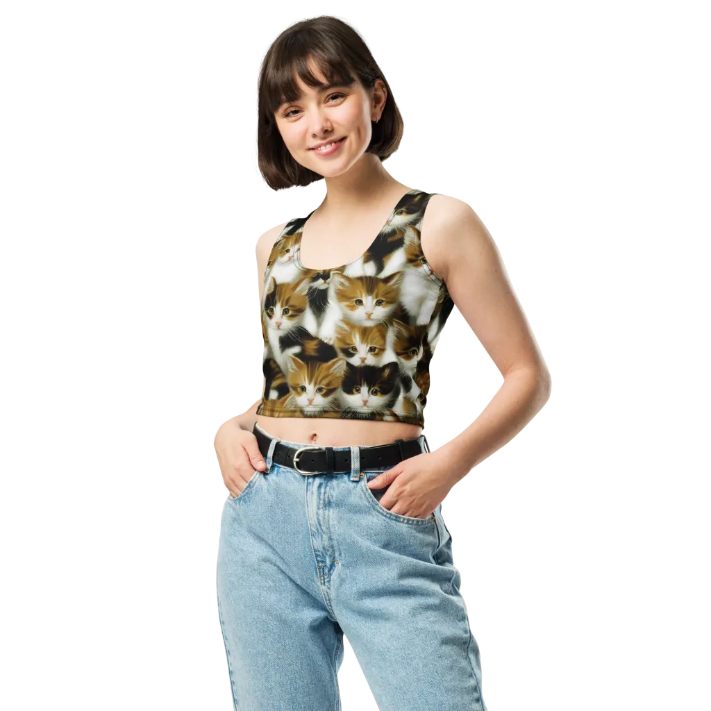 Cuddle Chaos on Crop Top — Front