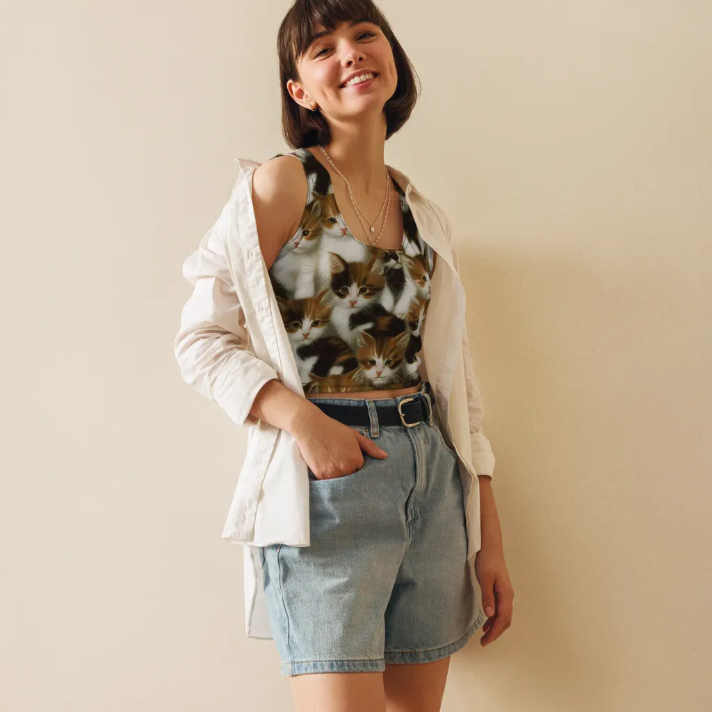 Cuddle Chaos on Crop Top — Front