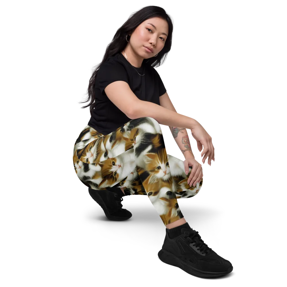 Cuddle Chaos on Leggings with Pockets — Right Front