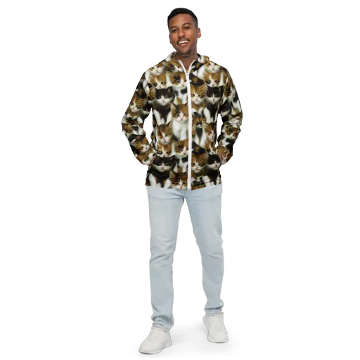 Cuddle Chaos on a Men's Windbreaker
