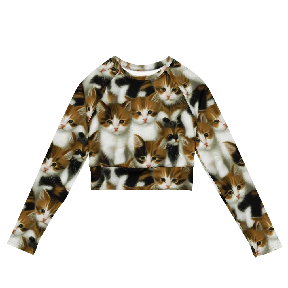 Cuddle Chaos on Long Sleeve Crop Top — Front