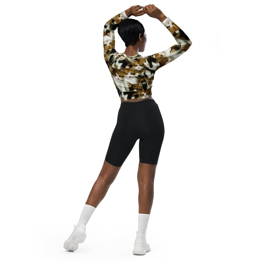 Cuddle Chaos on Long Sleeve Crop Top — Back