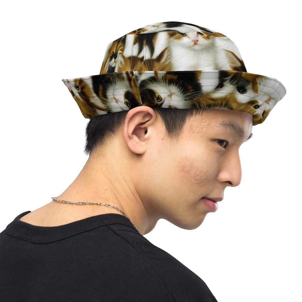 Cuddle Chaos on Reversible Bucket Hat — Right Outside