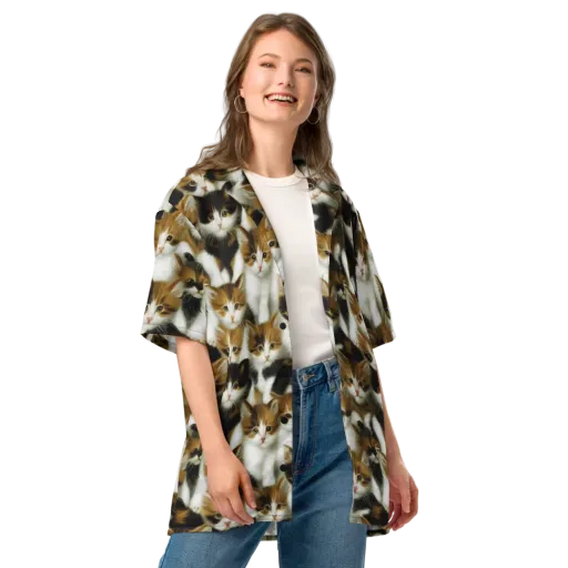 Cuddle Chaos on a Button Shirt