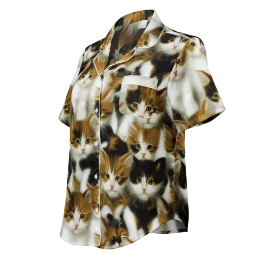 Cuddle Chaos on a Women's Short Sleeve Pajama Top
