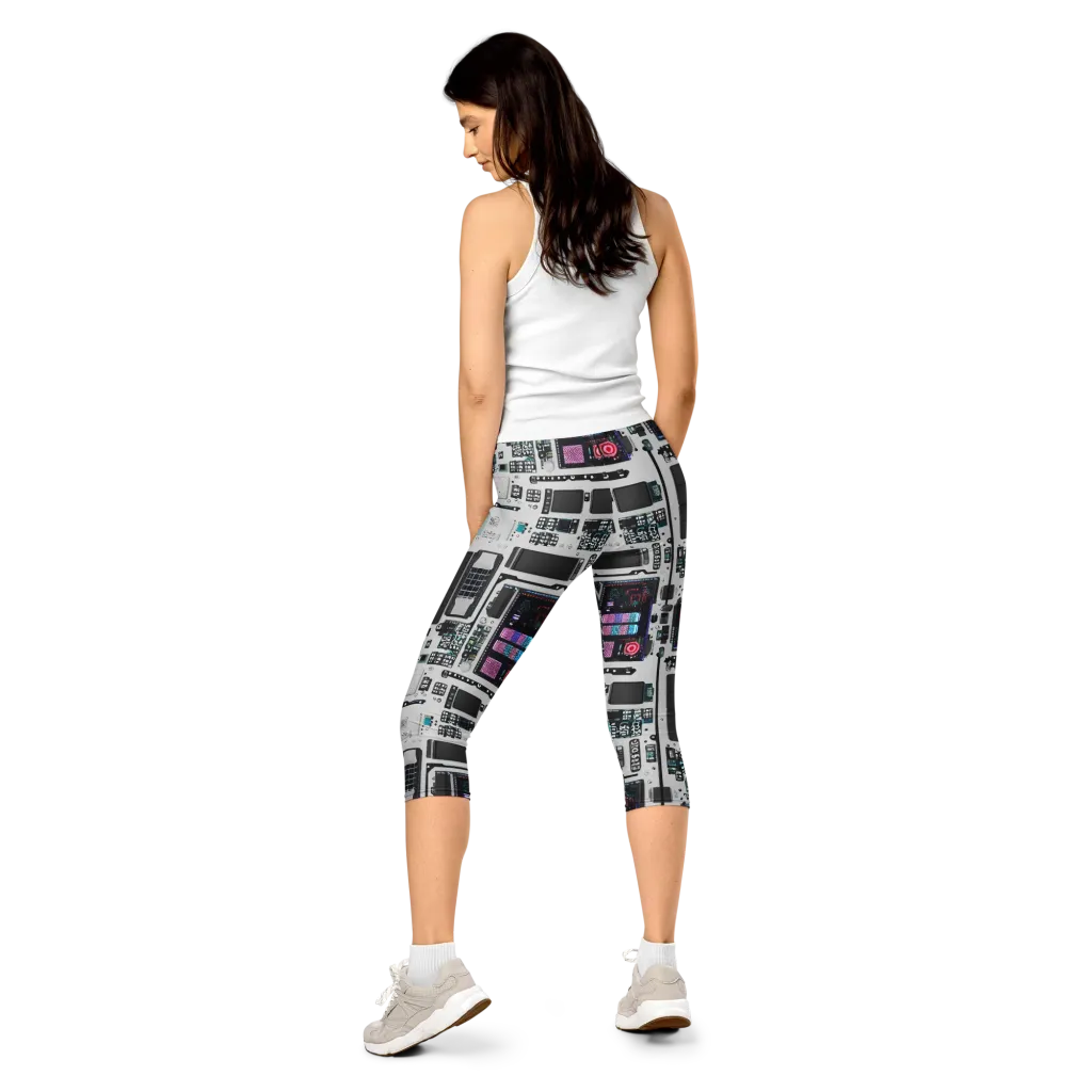 Wired Wonders on Capri Leggings — Back