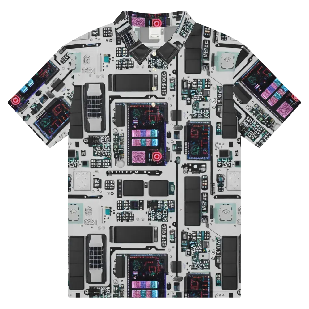Wired Wonders on Men's Slim Fit Polo Shirt — Front