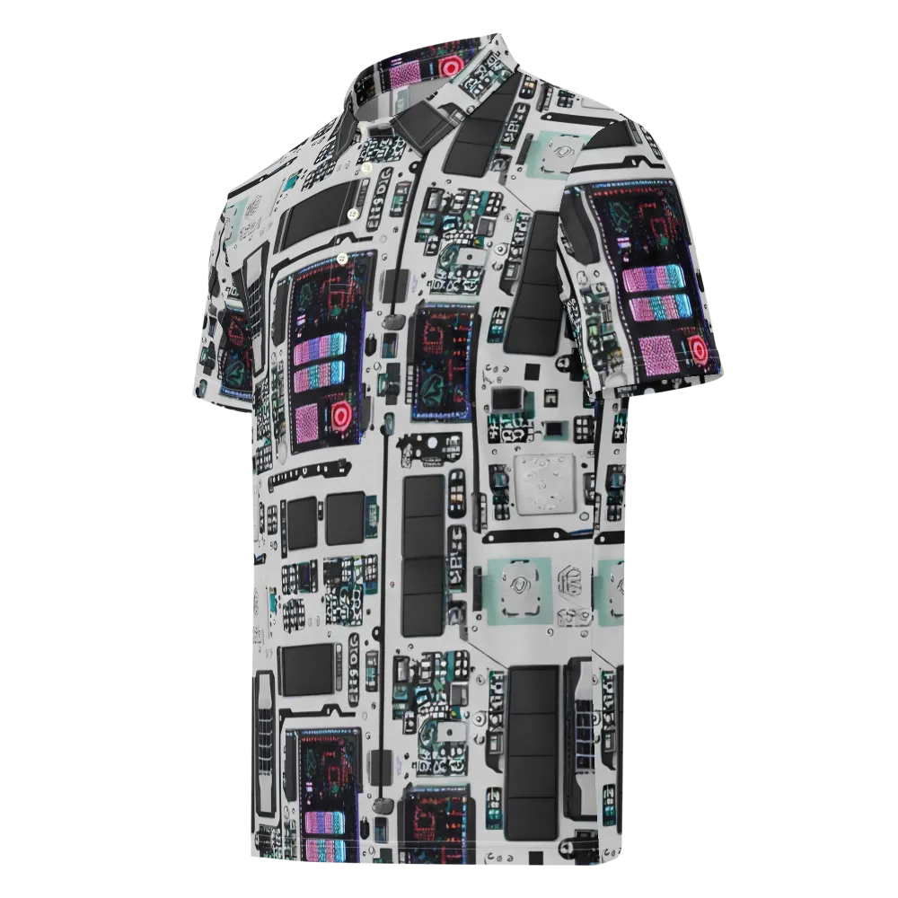 Wired Wonders on Men's Slim Fit Polo Shirt — Left Front