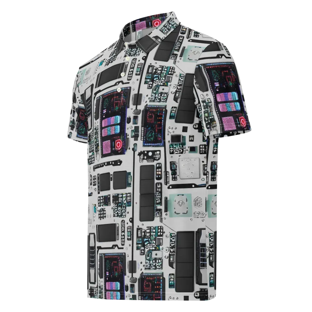 Wired Wonders on Men's Slim Fit Polo Shirt — Left Front