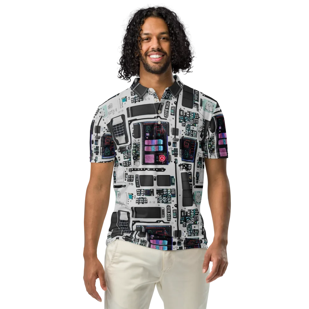 Wired Wonders on Men's Slim Fit Polo Shirt — Front