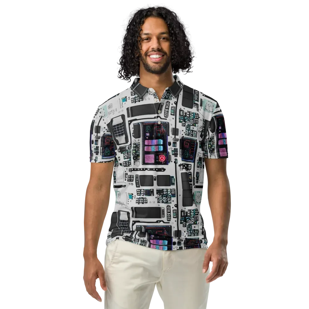 Wired Wonders on Men's Slim Fit Polo Shirt — Front