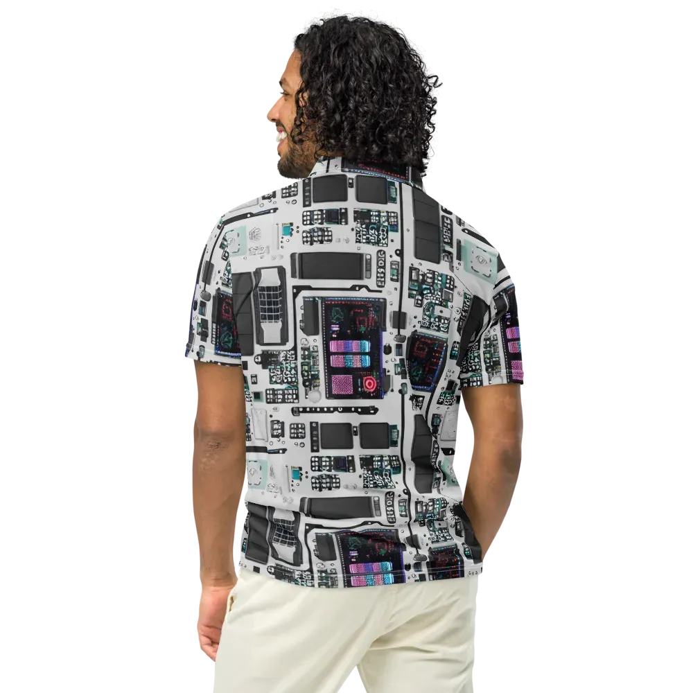 Wired Wonders on Men's Slim Fit Polo Shirt — Back