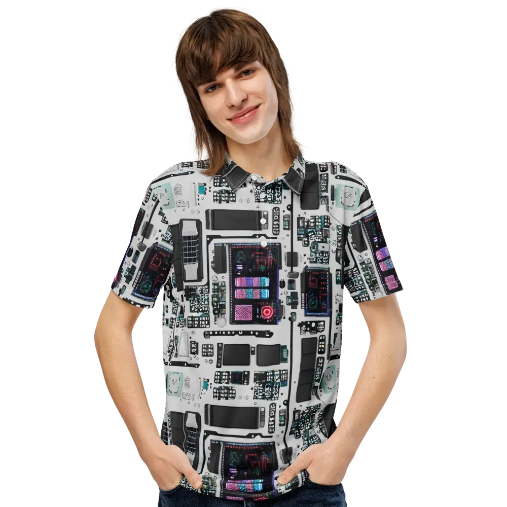 Wired Wonders on Men's Slim Fit Polo Shirt — Front