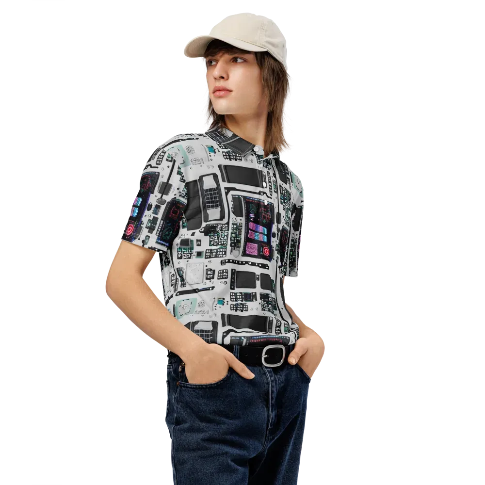 Wired Wonders on Men's Slim Fit Polo Shirt — Right Front