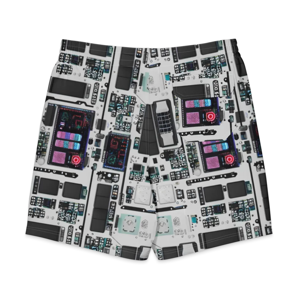 Wired Wonders on Men's Board Shorts — Back