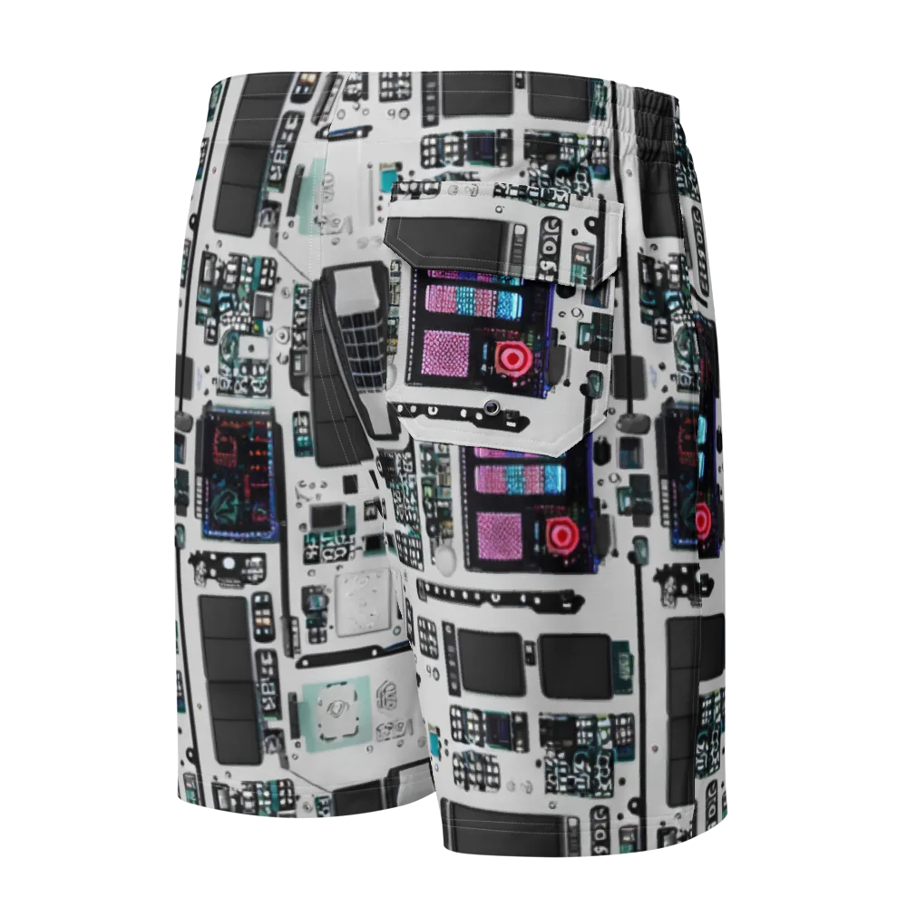 Wired Wonders on Men's Board Shorts — Back