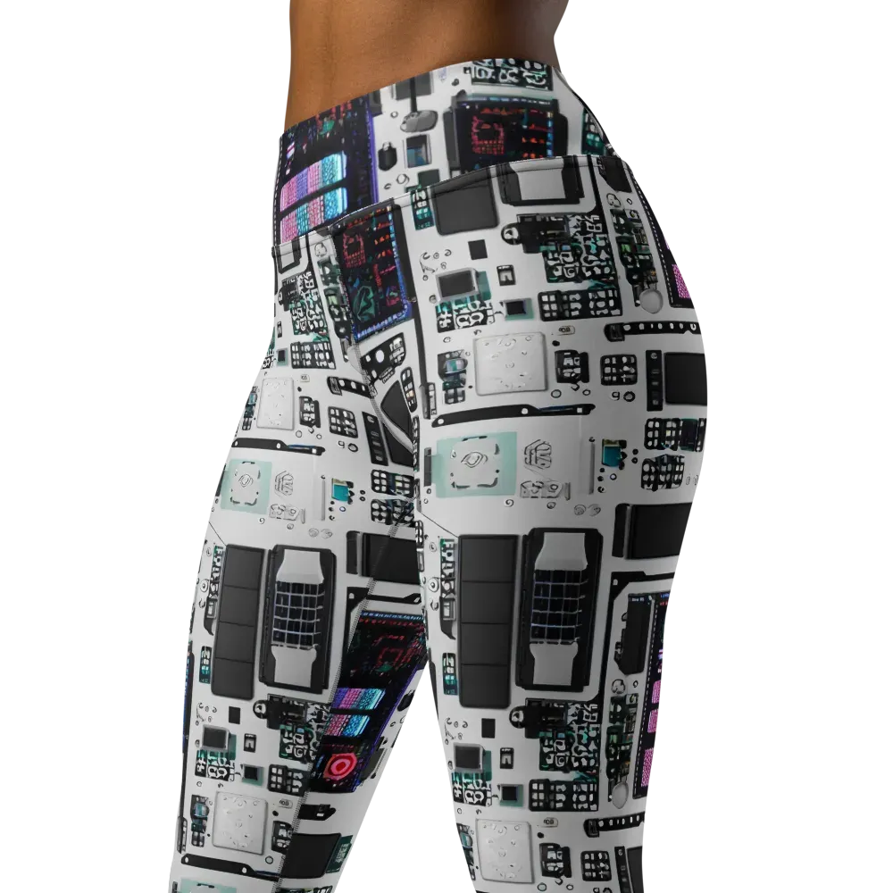 Wired Wonders on Yoga Leggings — Left Front