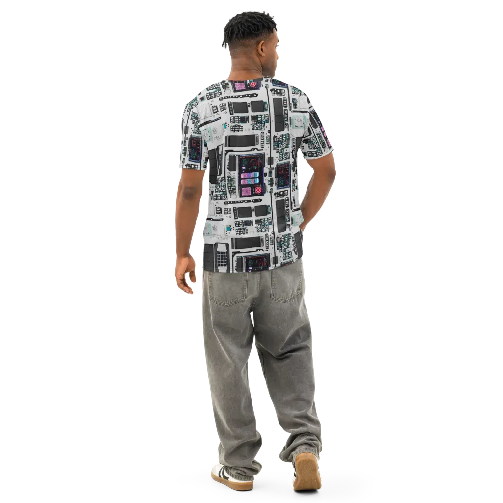 Wired Wonders on Men's Cotton Crew Neck T-Shirt — Back