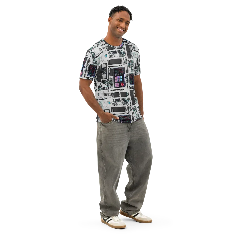 Wired Wonders on Men's Cotton Crew Neck T-Shirt — Right Front