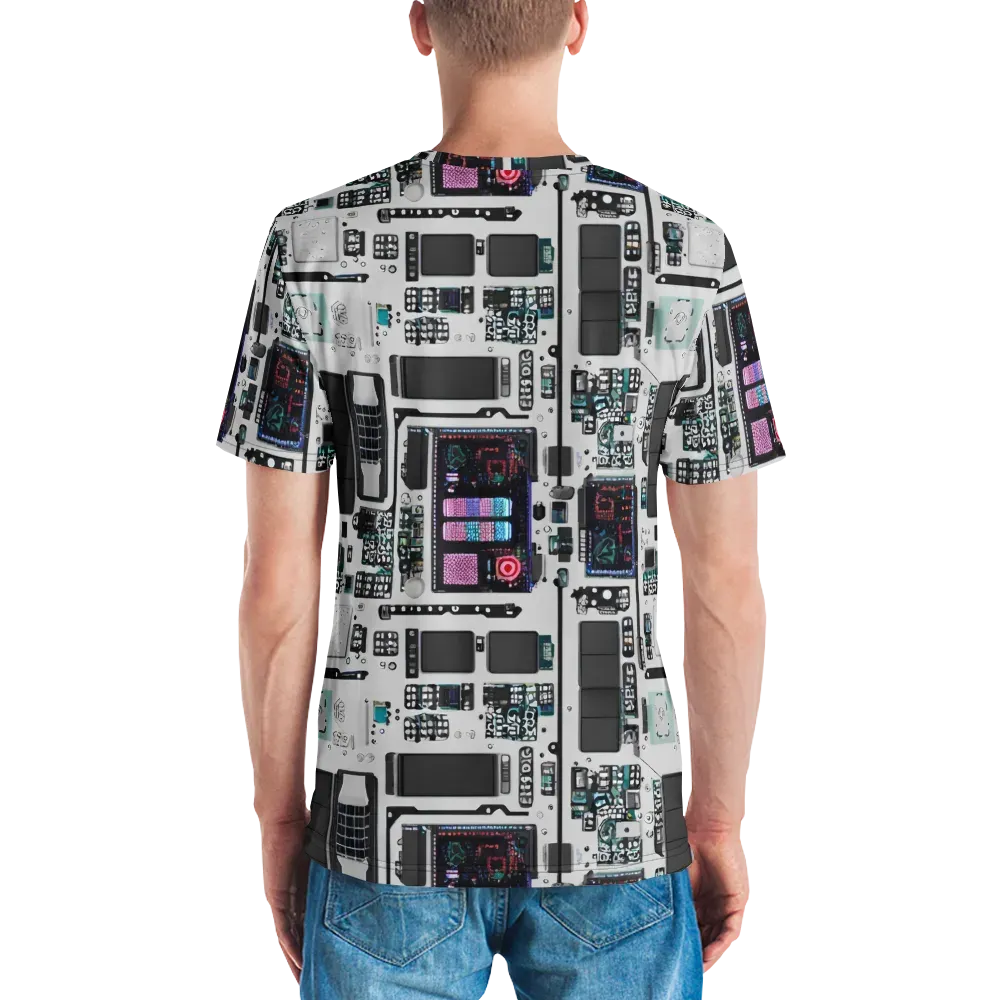Wired Wonders on Men's Crew Neck T-Shirt — Back