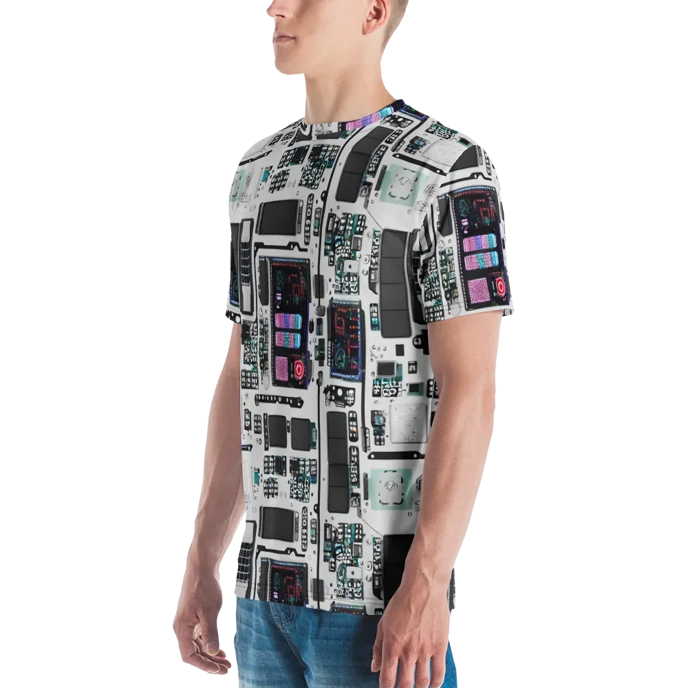 Wired Wonders on Men's Crew Neck T-Shirt — Left