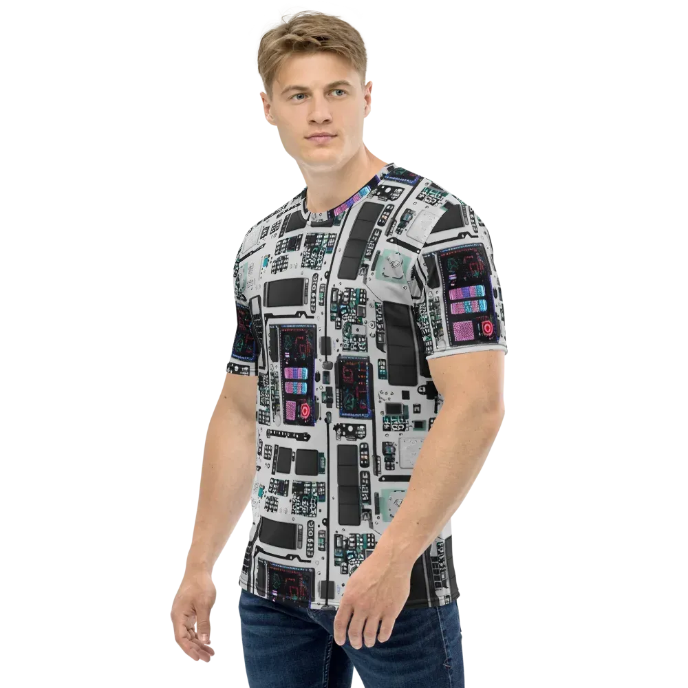 Wired Wonders on Men's Crew Neck T-Shirt — Left